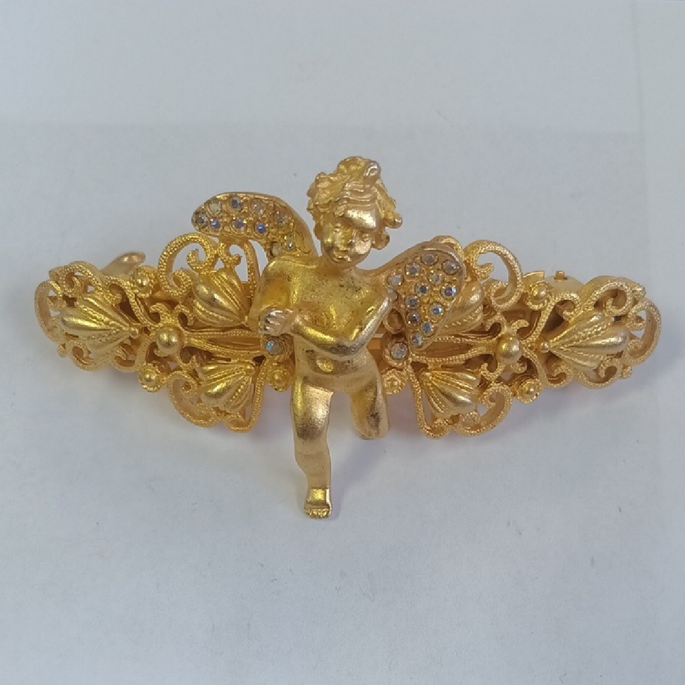 Kirks Folly Gold Cherub Hair Accessory with Intricate Design